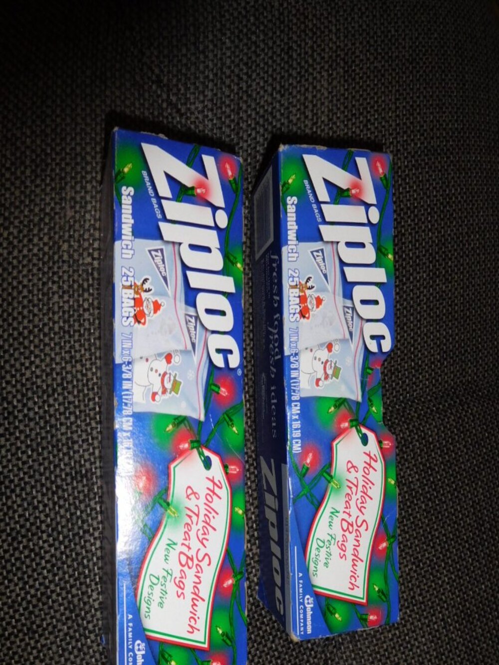 Vintage Ziploc Holiday Bags Treats Cookies Christmas Three Designs NOS Santa